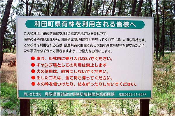 弓ヶ浜半島の松林は、防砂林、大切な防砂林です